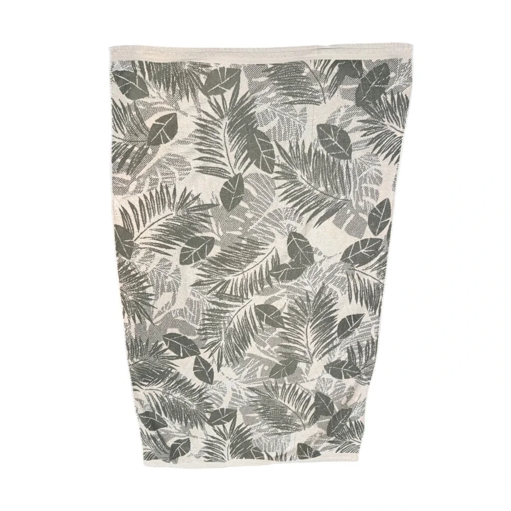 Summer Brand Tropical Palm Leaf Beach Towel‎ Sage Green Cream 100% Cotton USA